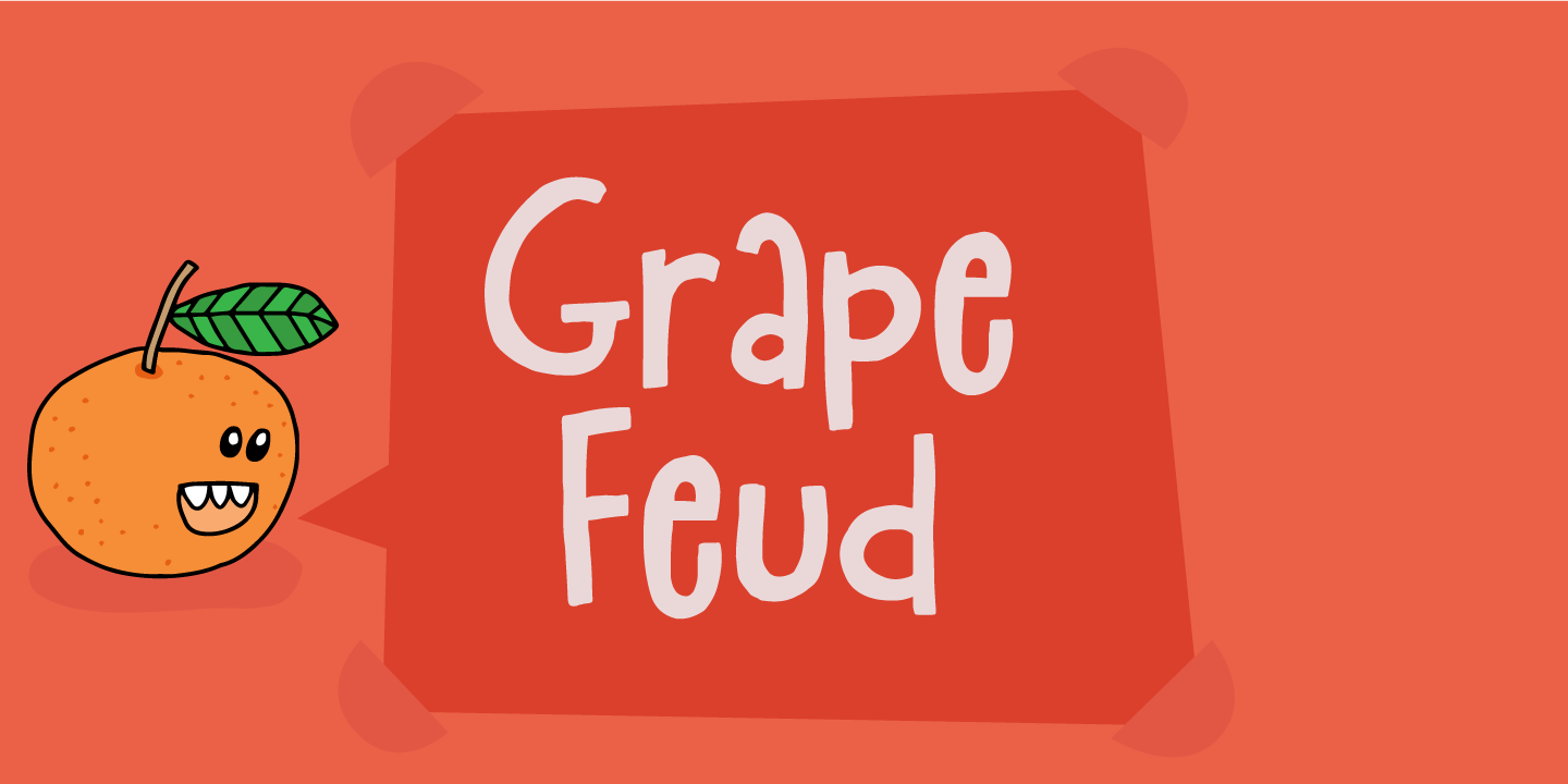 Ejemplo de fuente Grape Feud Italic